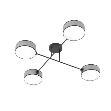 Lampe de plafond Lorix gris+noir (4 lumières)