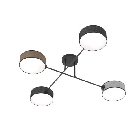 Lampe de plafond Lorix noir+marron+gris (4 lumières)