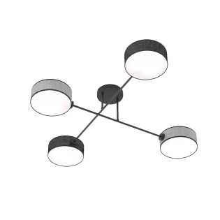 Lampe de plafond Lorix noir+gris (4 lumières)