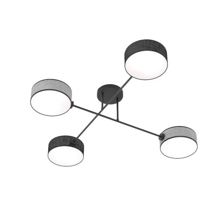 Lampe de plafond Lorix noir+gris (4 lumières)