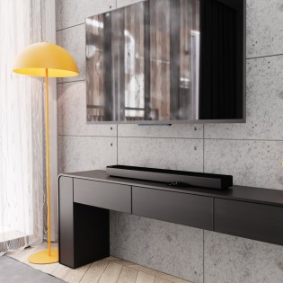 Lampe sur pied Pryla orange.