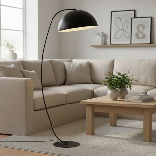 Lampe sur pied Lynox noire.