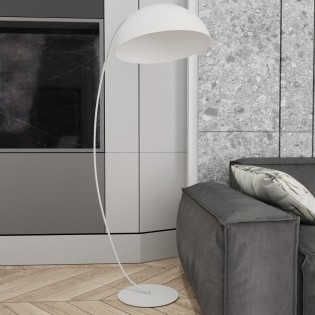Lampe sur pied Lynox blanche.