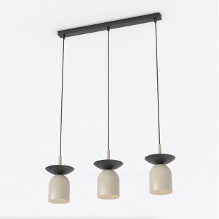 Suspension Lorenza moka+noir (3 lumières)
