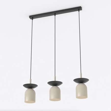 Suspension Lorenza moka+noir (3 lumières)