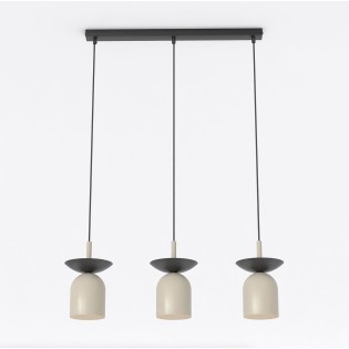 Suspension Lorenza moka+noir (3 lumières)
