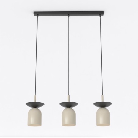 Suspension Lorenza moka+noir (3 lumières)