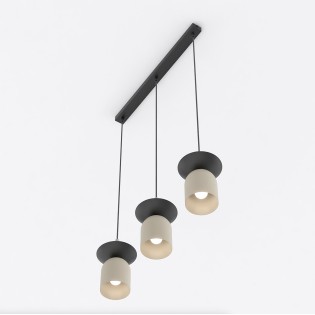 Suspension Lorenza moka+noir (3 lumières)
