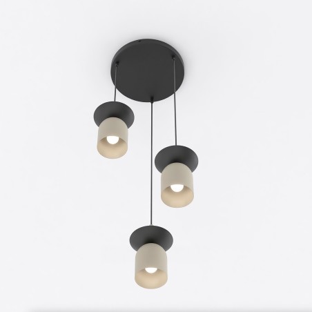 Suspension Lorenza II moka+noir (3 lumières)