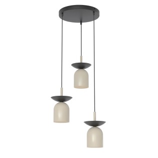 Suspension Lorenza II moka+noir (3 lumières)