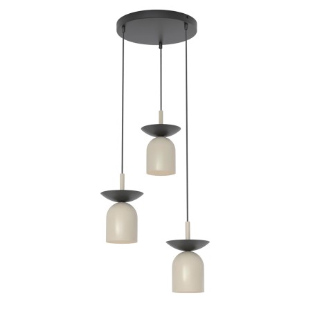 Suspension Lorenza II moka+noir (3 lumières)