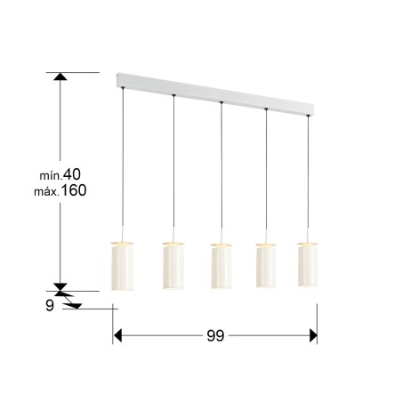 Suspension LED Alfara II (5x8W)