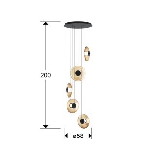Suspension LED Diabolo (5x12W)