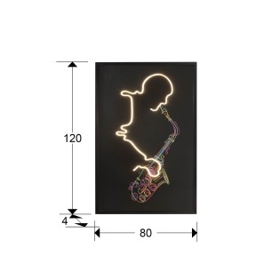 Tableau avec lumière LED Saxofón (120x80cm.)