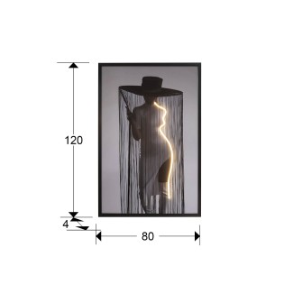 Tableau avec lumière LED Diva (120x80cm.)