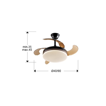 Ventilateur LED pales rétractables Vento Mini CCT Dim (24W)