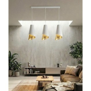 Suspension Vist Blanc+Or (3...