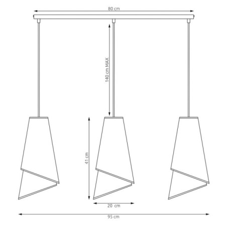 Suspension Vist Noir+Gris (3 lumières)