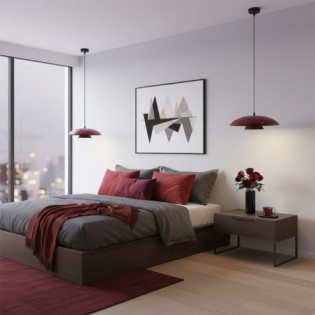 Suspension Tisa Bordeaux+Noir