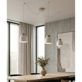 Suspension Prut Blanc (3 lumières)