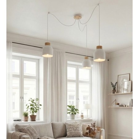 Suspension Prut Blanc (3 lumières)
