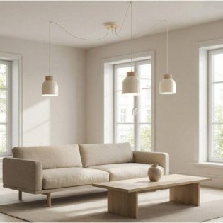 Suspension Prut Blanc (3 lumières)