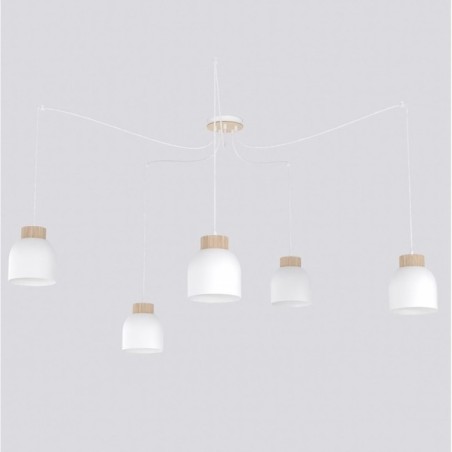 Suspension Prut Blanc (5 lumières)