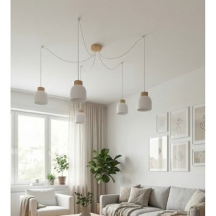 Suspension Prut Blanc (5 lumières)