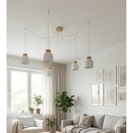 Suspension Prut Blanc (5 lumières)