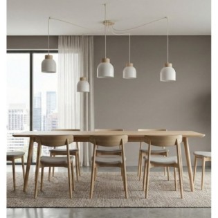 Suspension Prut Blanc (5 lumières)