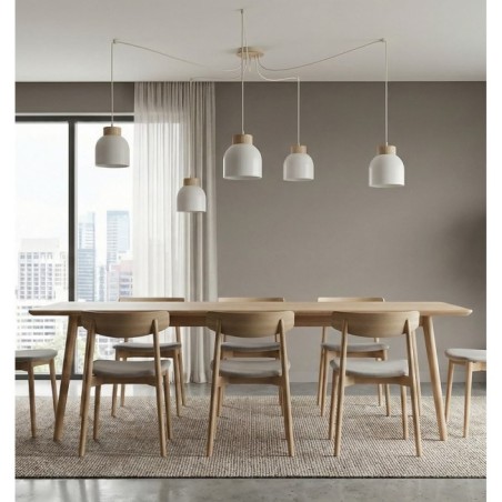 Suspension Prut Blanc (5 lumières)