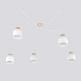 Suspension Prut Blanc (5 lumières)