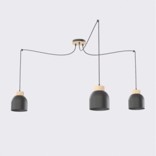 Suspension Prut Noir (3 lumières)