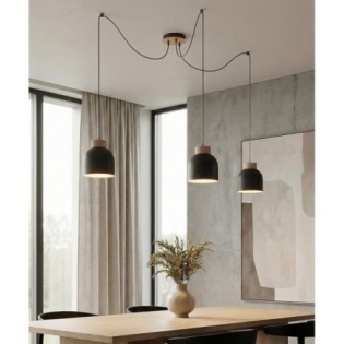 Suspension Prut Noir (3 lumières)