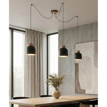 Suspension Prut Noir (3 lumières)