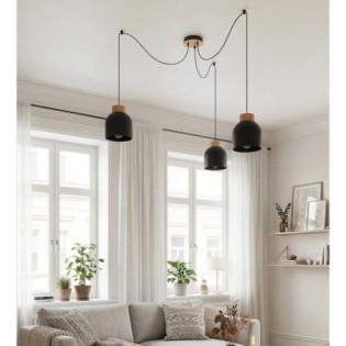 Suspension Prut Noir (3 lumières)