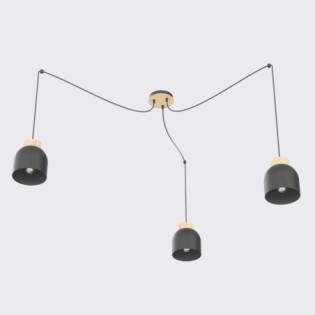 Suspension Prut Noir (3 lumières)