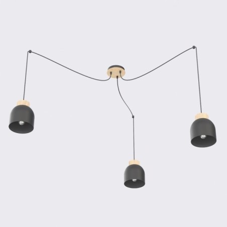Suspension Prut Noir (3 lumières)