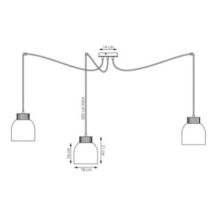Suspension Prut Noir (3 lumières)