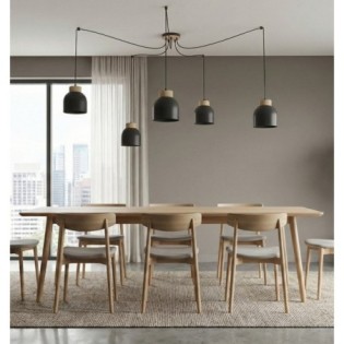 Suspension Prut Noir (5 lumières)