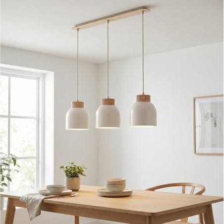 Suspension Oka Blanc (3 lumières)