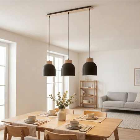 Suspension Oka Noir (3 lumières)