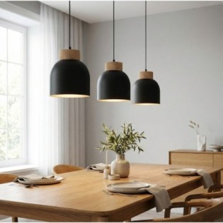 Suspension Oka Noir (3 lumières)