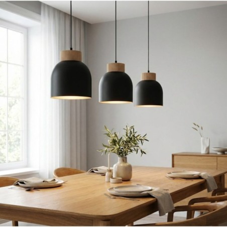 Suspension Oka Noir (3 lumières)