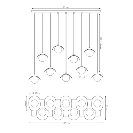 Suspension Nera Moca (9 lumières)