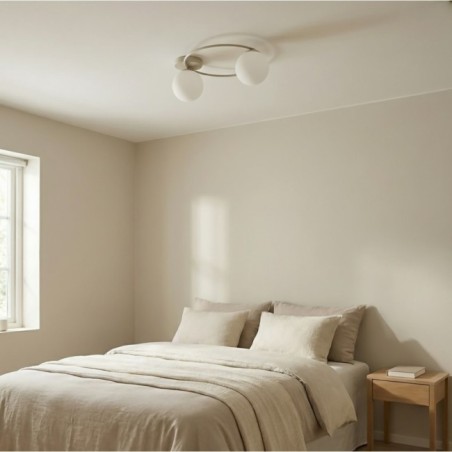 Lampe de plafond Buga Moka Opale (2 lumières)