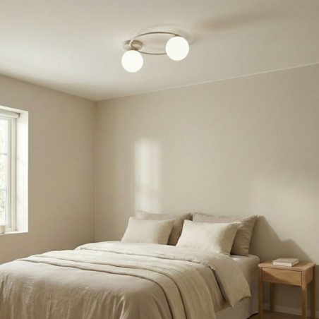 Lampe de plafond Buga Moka Opale (2 lumières)