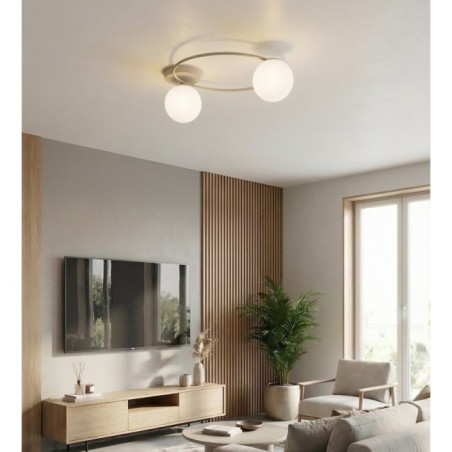 Lampe de plafond Buga Moka Opale (2 lumières)