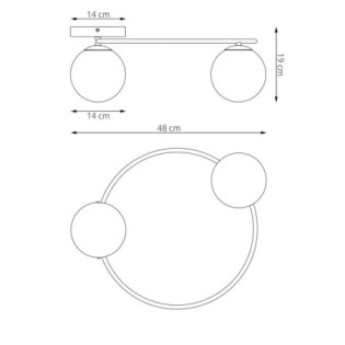 Lampe de plafond Buga Moka Opale (2 lumières)