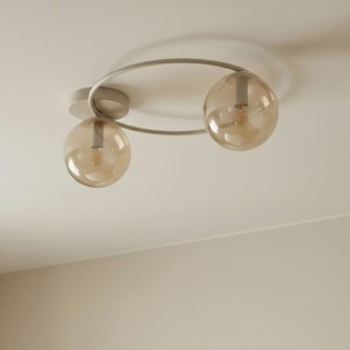 Lampe de plafond Buga Moka Ambre (2 lumières)